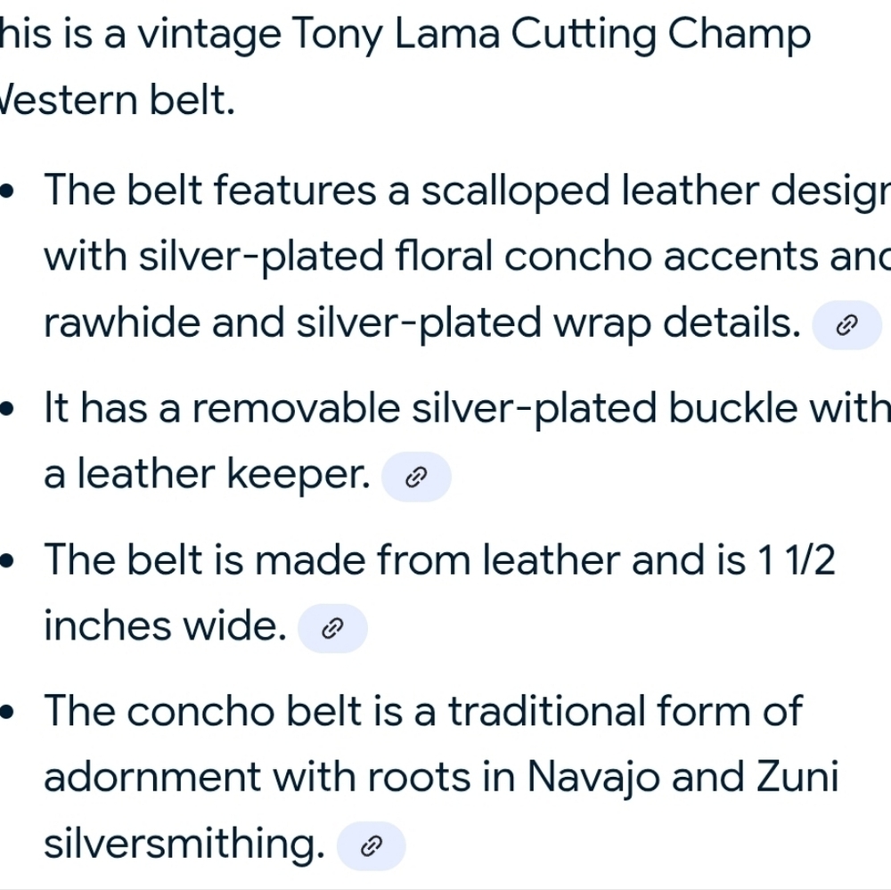 Vintage Tony Lama Cutting Champ Western Belt Fits 33-37" - Picture 8 of 8